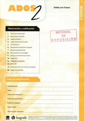 ADOS-2. Módulo 2 (Kit de Corrección 10 usos)
